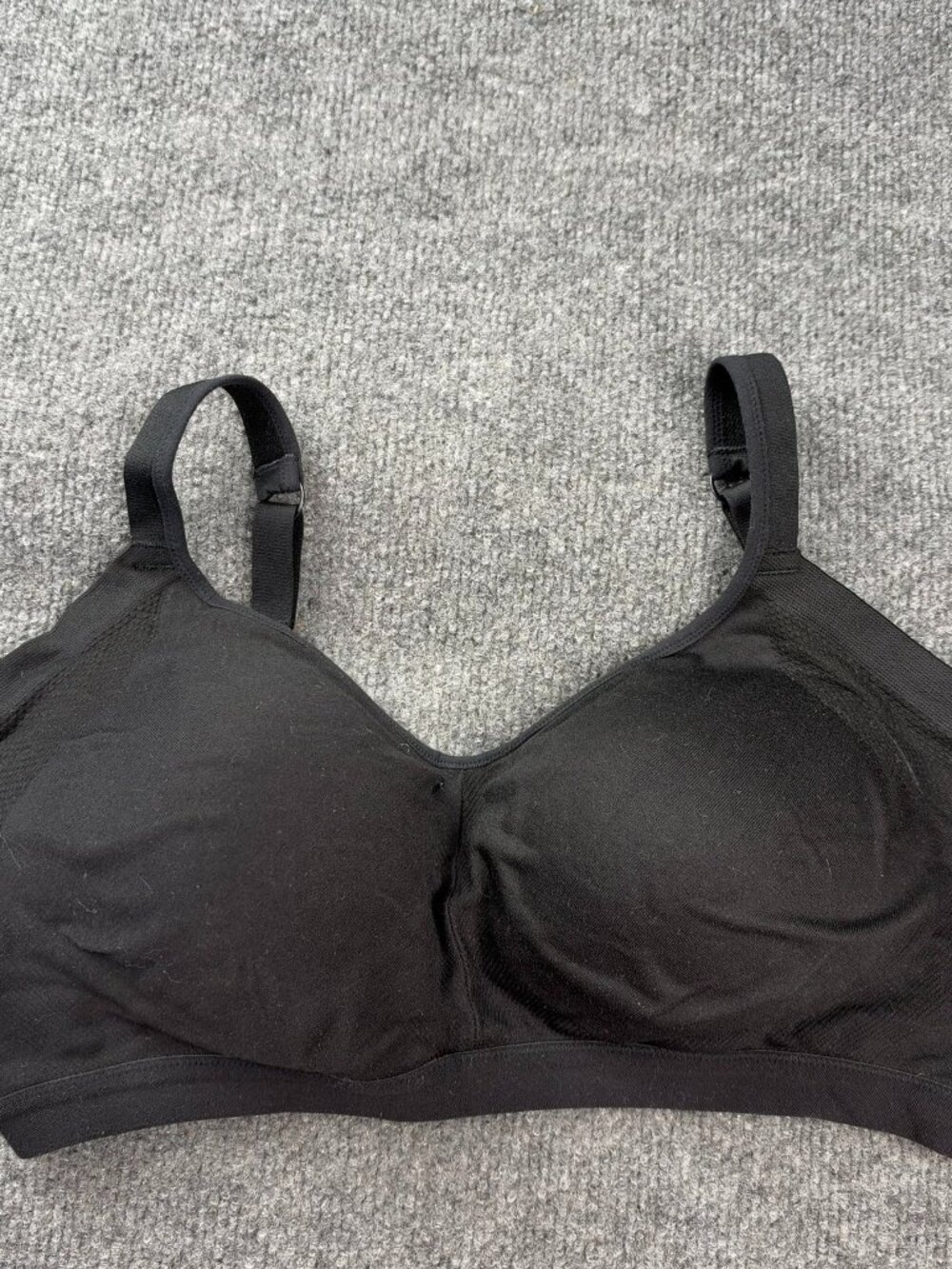 Warners Easy Does It Underarm Smoothing Bra XL Black Wireless Seamless RM3911C